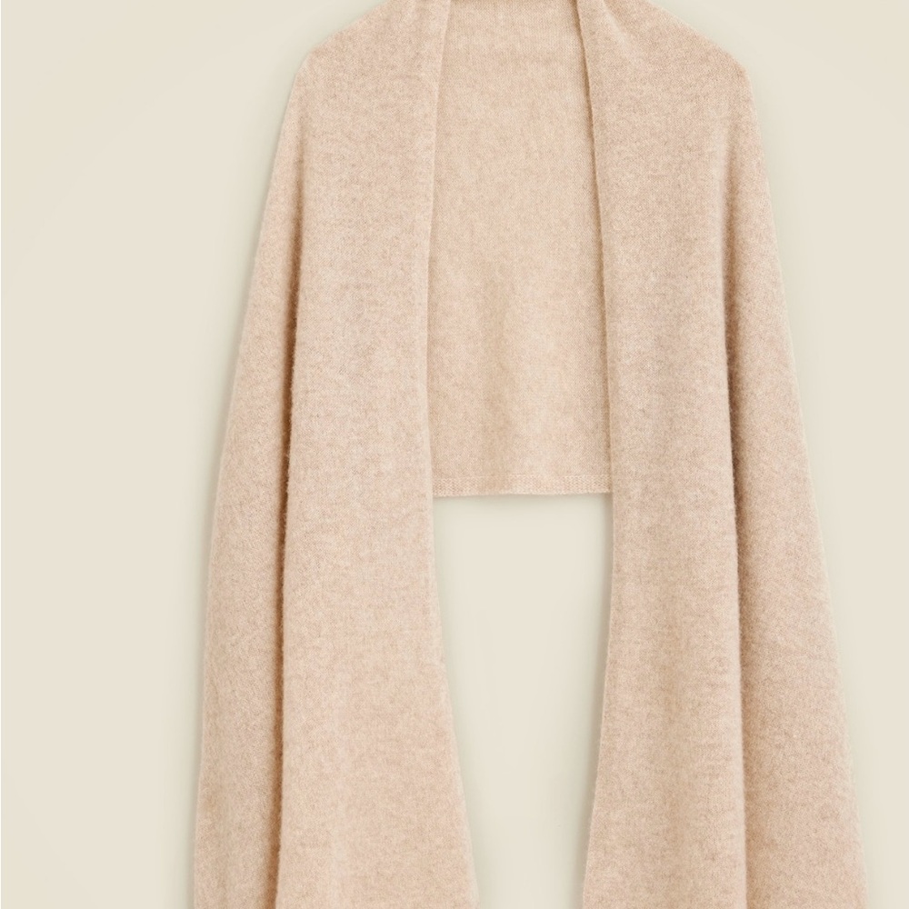 J. Crew Cashmere Heather Stone Wrap 70” x 20” NWT